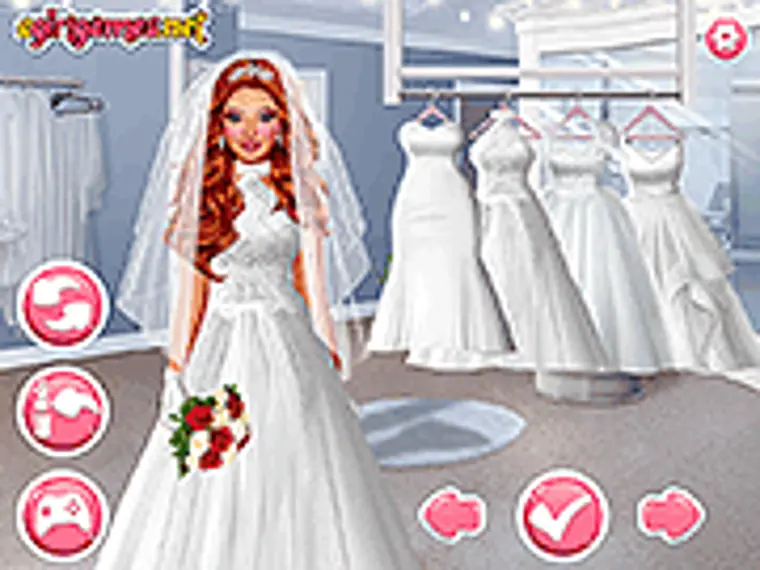 open lace back dress Wedding Princess Salon Dress Up Game For Kids