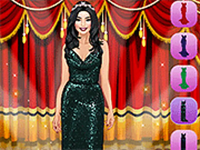 green emerald velvet dress Fashion Stylist: Makeup & Girl Dress Up Games Free main image 1