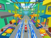 Xmas Santa Surfer Running