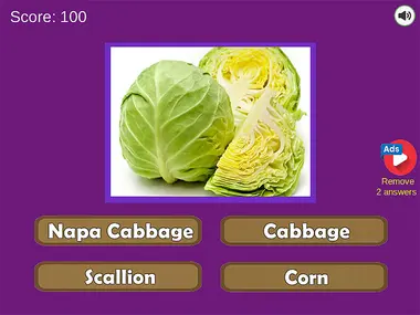 Guess the Vegetables Quiz