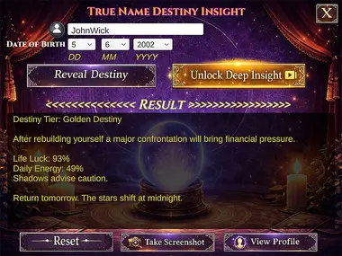True Name Destiny Insight