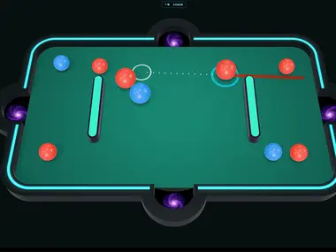 Orbipool-Merge Billiards